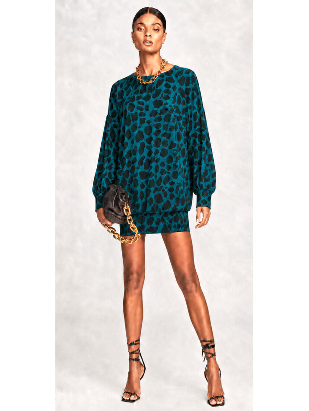 Reese Dress Diane von Furstenberg  Mini Dress Sz S Party Cocktail animal print